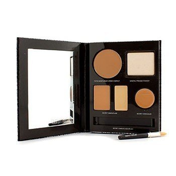 The Flawless Face Book - # Tan (1x Creme Compact, 1x Pressed Powder w/ sponge, 1x Secret Camouflage...)