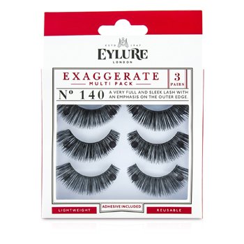 Exaggerate False Lashes Multipack - 140 Black (Adhesive Included)