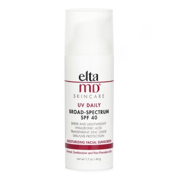 EltaMD UV Daily Moisturizing Facial Sunscreen SPF 40 - For Normal, Combination & Post-Procedure Skin