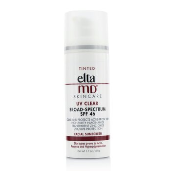 EltaMD UV Clear Facial Sunscreen SPF 46 - For Skin Types Prone To Acne, Rosacea & Hyperpigmentation - Tinted