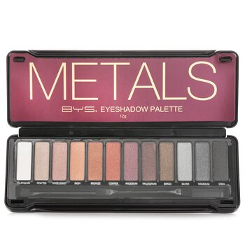 BYS Eyeshadow Palette (12x Eyeshadow, 2x Applicator) - Metals