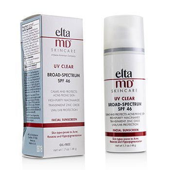 EltaMD UV Clear Facial Sunscreen SPF 46 - For Skin Types Prone To Acne, Rosacea & Hyperpigmentation (Box Slightly Damaged)