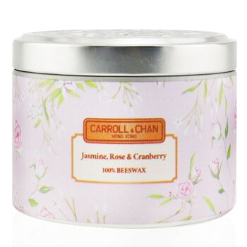 The Candle Company (Carroll & Chan) 100% Beeswax Tin Candle - Jasmine Rose Cranberry