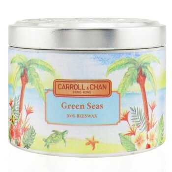 100% Beeswax Tin Candle - Green Seas