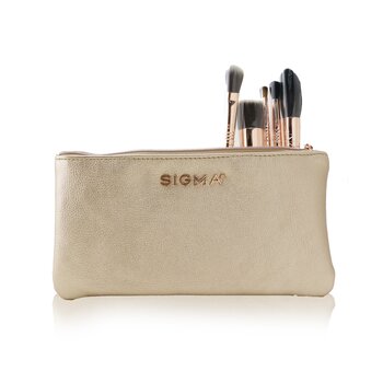 Sigma Beauty Iconic Brush Set (5x Rose Gold brush + 1x Bag)
