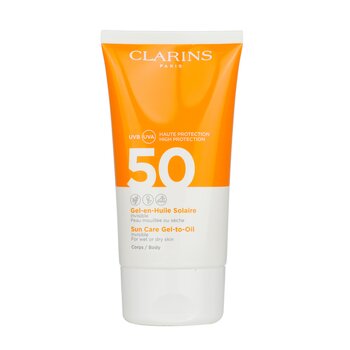 Clarins Invisible Sun Care Gel-To-Oil For Body SPF 50 - For Wet or Dry Skin