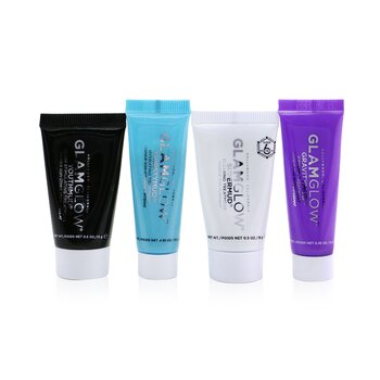 Glamglow Instant Celebrity Skin Masking Set: 1x Supermud Clearing Treatment - 15g + 1x Youthmud Glow Stimulating Treatment - 15g + 1x Thristymud Hydrating Treatment - 10g/0.35 + 1x Gravitymud Firming Treatment- 10g/0.35