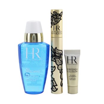 Lash Queen Sexy Blacks Mascara Set: Mascara 6.9ml + Prodigy Cellglow Eye Treatment 3ml + Eye MakeUp Remover 50ml