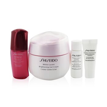 Shiseido White Lucent Holiday Set: Gel Cream 50ml + Cleansing Foam 5ml + Softener Enriched 7ml + Ultimune Concentrate 10ml