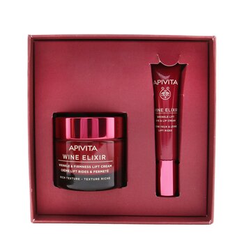 Wine Elixir Wrinkle Reduction & Firmness (Rich Texture) Gift Set: Rich Cream 50ml+ Eye & Lip Cream 15ml