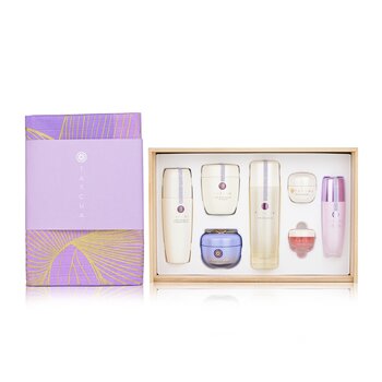 Special Edition Luxury Kiri Set: The Camellia Cleansing Oil, The Rice Polish, The Essence, The Dewy Skin Cream, The Silk Peony, The Kissu Lip Mask, The Liquid Silk Canvas