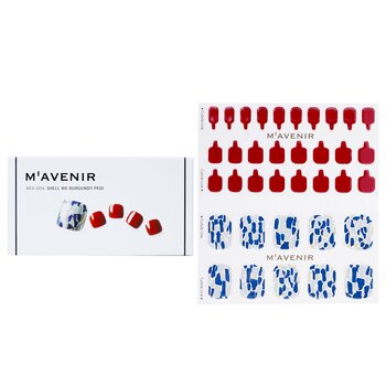 Mavenir Nail Sticker (Patterned) - # Shell We Burgundy Pedi