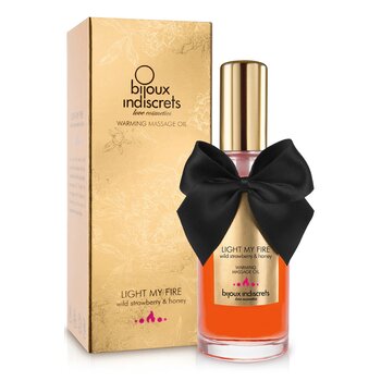 Bijoux Indiscrets Light My Fire Warming Massage Oil - Wild Strawberry & Honey