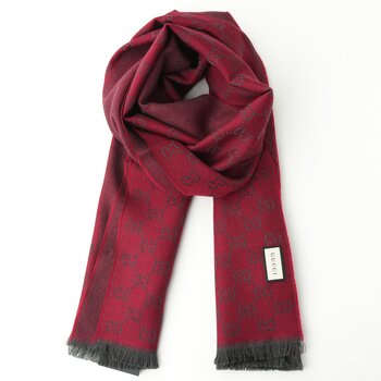 HALF GG LOGO WOOL SCARF  344994