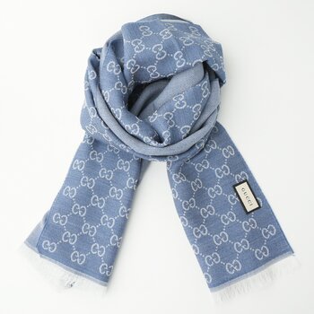 Gucci HALF GG LOGO WOOL SCARF 344994