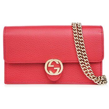 Gucci Icon GG Interlocking Wallet On Chain Red Crossbody Bag 615523