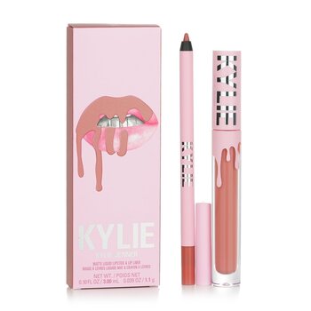 Kylie By Kylie Jenner Matte Lip Kit: Matte Liquid Lipstick 3ml + Lip Liner 1.1g - # 802 Candy K Matte (box slightly damage)